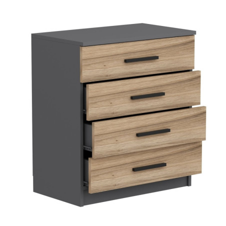Commode - Avec Étagères - 70 x 42 x 79 cm - Décor Noyer