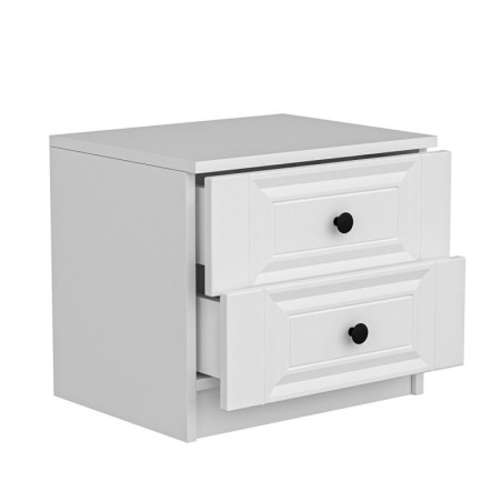 Table de Chevet - Avec Étagères - 50 x 47 x 40 cm - Blanc