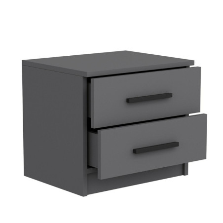 Table de Chevet - Avec Étagères - 50 x 40 x 47 cm - Anthracite