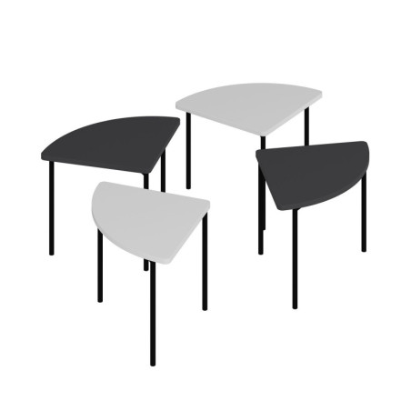 Table Basse - 90 x 42 x 42 cm - Blanc et Anthracite