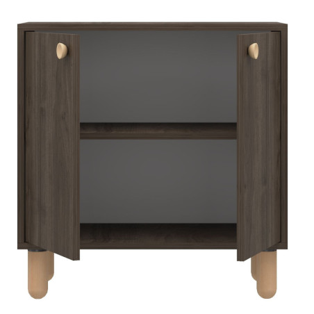 Meuble de Rangement - 2 Étagères - 72 x 73 x 36 cm - Décor Noyer