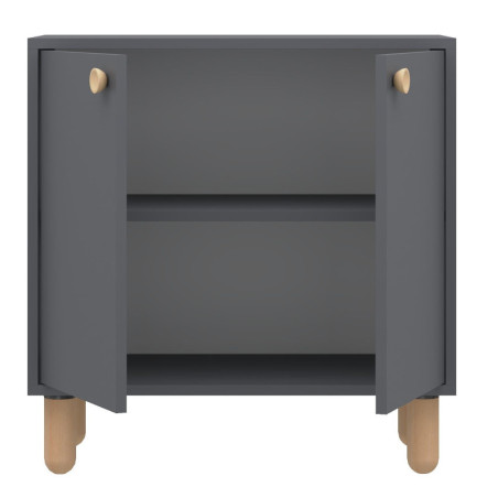 Meuble de Rangement - 2 Étagères - 72 x 73 x 36 cm - Anthracite