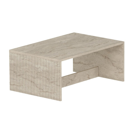 Table Basse - 90 x 41 x 60 cm - Décor Travertin