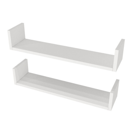 Lot de 2 Étagères Murales - 63 x 14,5 x 14,5 cm - Blanc
