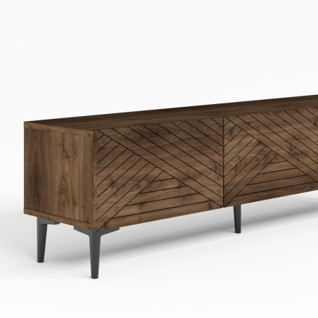 Meuble TV - 160 x 44 x 31 cm - Décor Noyer