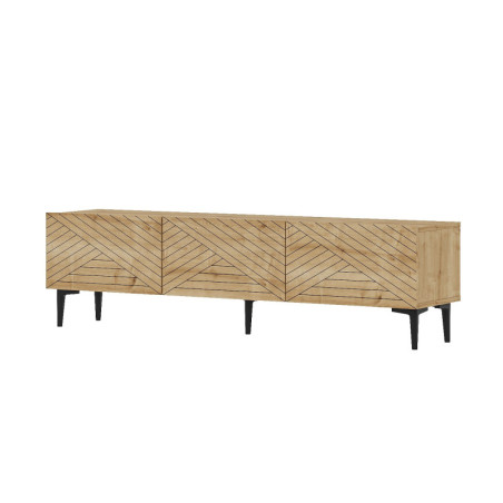 Meuble TV - 160 x 44 x 31 cm - Décor Chêne