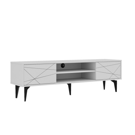 Meuble TV - 160 x 48 x 30 cm - Blanc