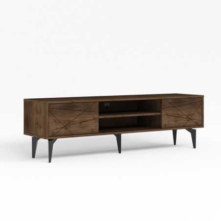 Meuble TV - 160 x 48 x 30 cm - Décor Noyer