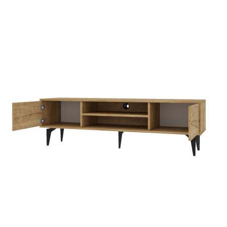 Meuble TV - 160 x 48 x 30 cm - Décor Chêne
