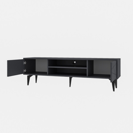 Meuble TV - 160 x 48 x 30 cm - Anthracite
