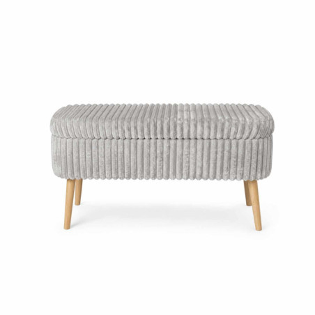 Pouf Coffre - 90 x 46 x 35 cm - Gris