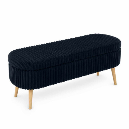 Pouf Coffre - 90 x 46 x 35 cm - Noir