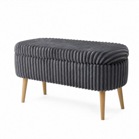 Pouf Coffre - 90 x 46 x 35 cm - Anthracite