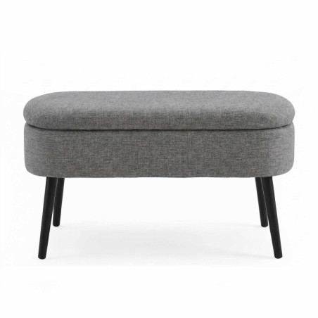 Pouf Coffre - 90 x 46 x 35 cm - Gris