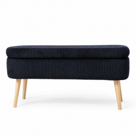 Pouf Coffre - 90 x 46 x 35 cm - Noir