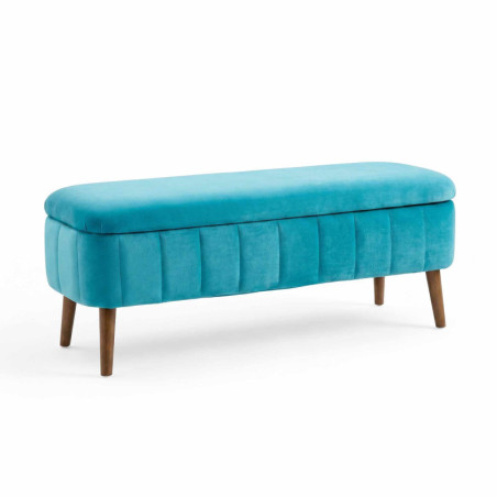 Pouf Coffre - 90 x 46 x 35 cm - Turquoise