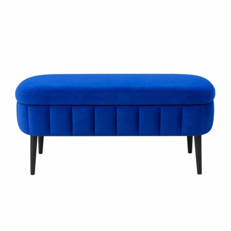 Pouf Coffre - 90 x 46 x 35 cm - Bleu
