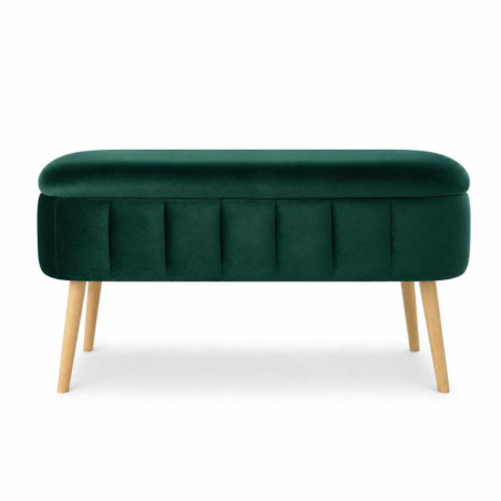 Pouf Coffre - 90 x 46 x 35 cm - Vert Émeraude