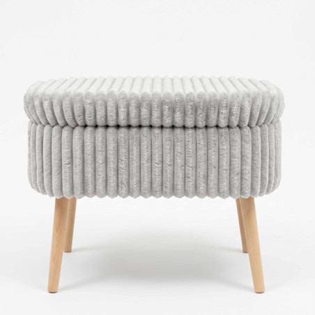 Pouf Coffre - 60 x 46 x 35 cm - Gris