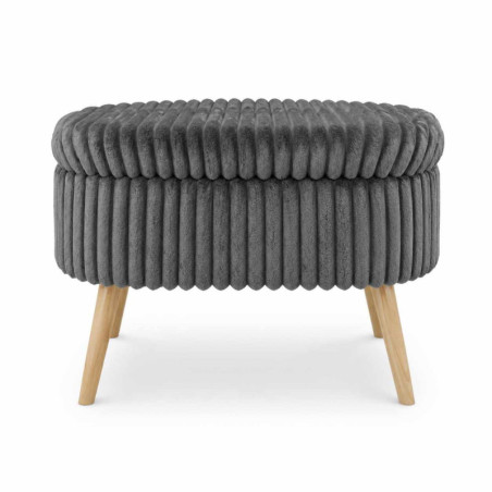 Pouf Coffre - 60 x 46 x 35 cm - Anthracite