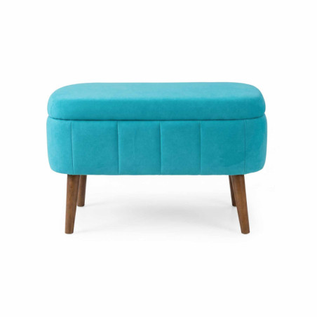 Pouf Coffre - 60 x 46 x 35 cm - Turquoise