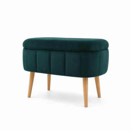 Pouf Coffre - 60 x 46 x 35 cm - Vert Émeraude