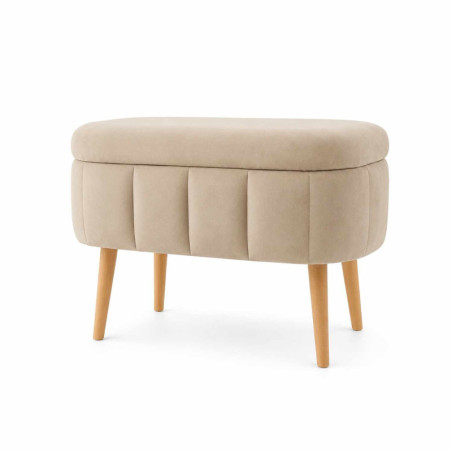 Pouf Coffre - 60 x 46 x 35 cm - Beige