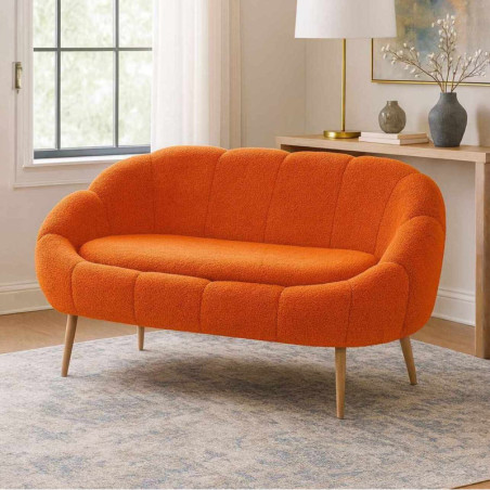 Canapé 2 Places - 130 x 105 x 50 cm - Orange
