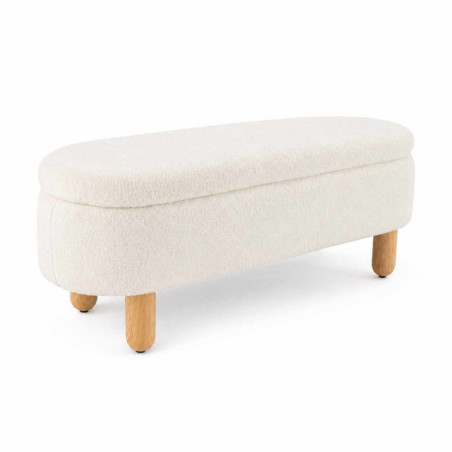 Pouf Coffre - 120 x 44 x 35 cm - Blanc
