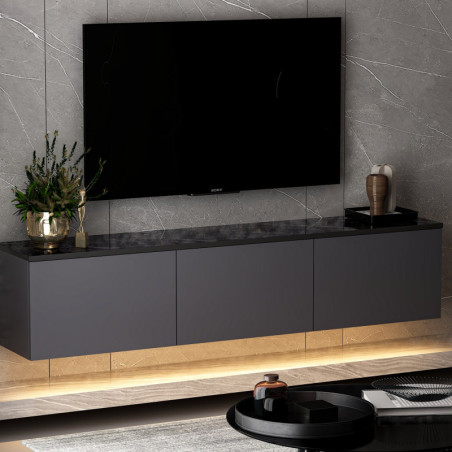 Meuble TV - Avec Étagères - 160 x 35 x 32 cm - Anthracite