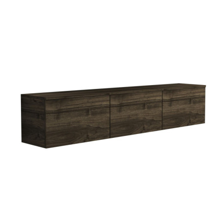 Meuble TV - Portes à Pression - 160 x 35 x 32 cm - Décor Noyer
