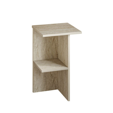Table de Chevet - 36 x 60 x 36 cm - Décor Travertin