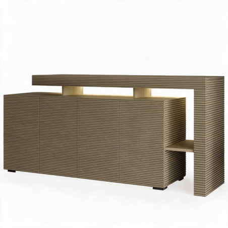 Console - Avec LED - 170 x 80 x 35 cm - Décor Chêne