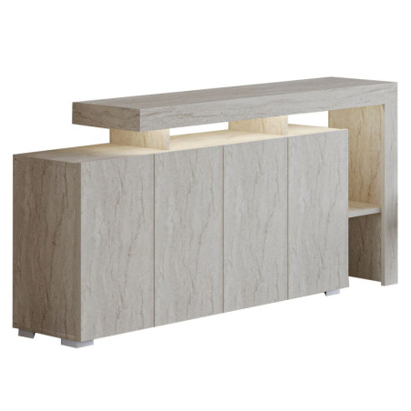 Console - Avec LED - 170 x 80 x 35 cm - Décor Travertin