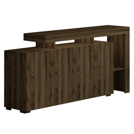 Console - Avec LED - 170 x 80 x 35 cm - Décor Noyer Vieilli