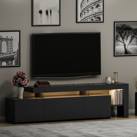 Meuble TV - Avec LED - 192 x 53 x 37 cm - Anthracite
