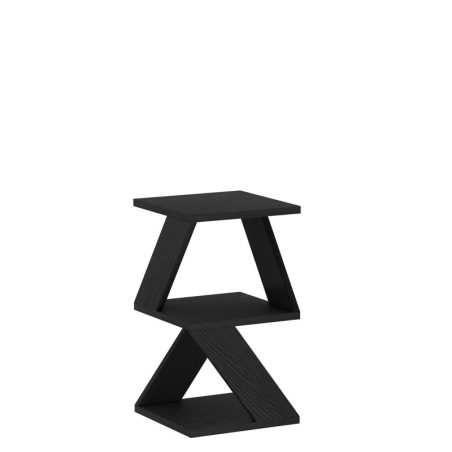 Table d'Appoint - Avec Étagères - 30 x 54 x 30 cm - Décor Bois Noir