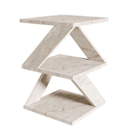 Table d'Appoint - 30 x 54 x 30 cm - Décor Travertin
