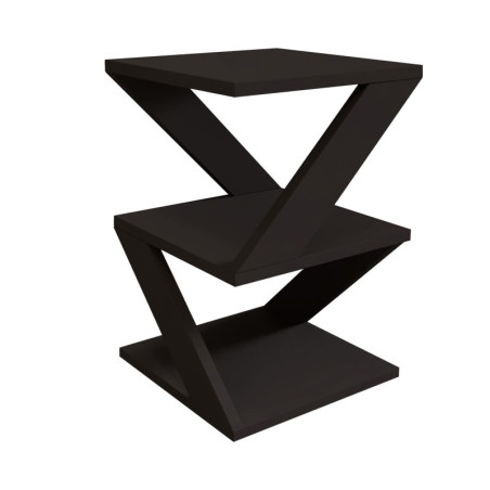 Table d'Appoint - Avec Étagères - 30 x 54 x 30 cm - Noir