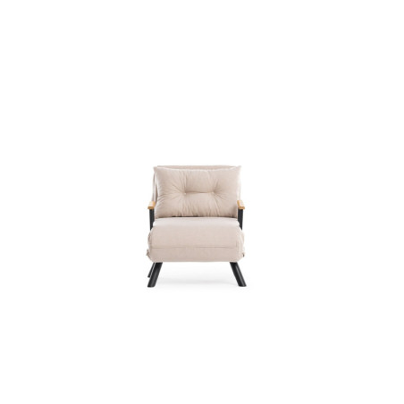 Fauteuil Convertible 1 Place - Dossier 14 Positions - Assise 60 cm - Crème