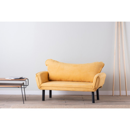 Canapé Convertible 2 Places - Couchage 180 x 70 cm - Moutarde