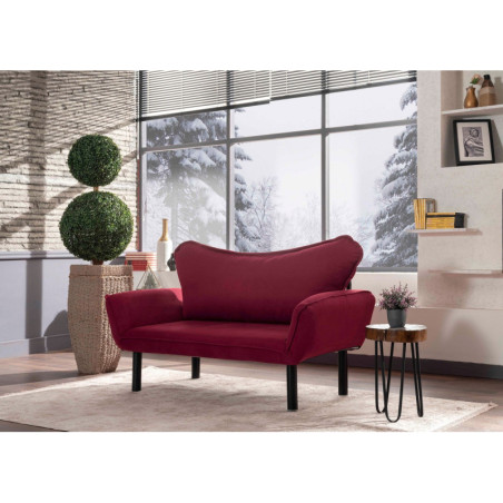 Canapé Convertible 2 Places - Couchage 180 x 70 cm - Bordeaux