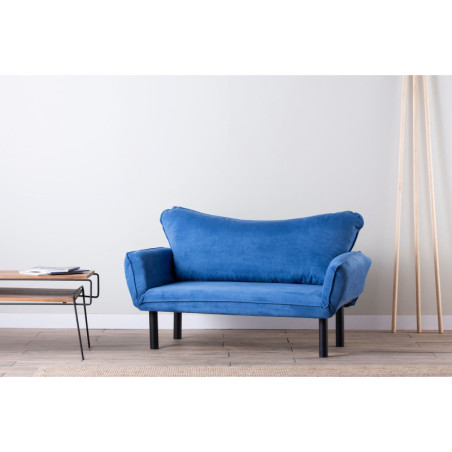 Canapé Convertible 2 Places - Couchage 180 x 70 cm - Bleu