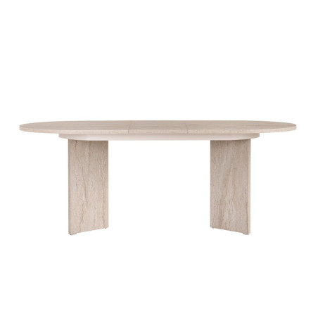 Table à Manger Extensible - 160 x 75 x 90 cm - Décor Travertin