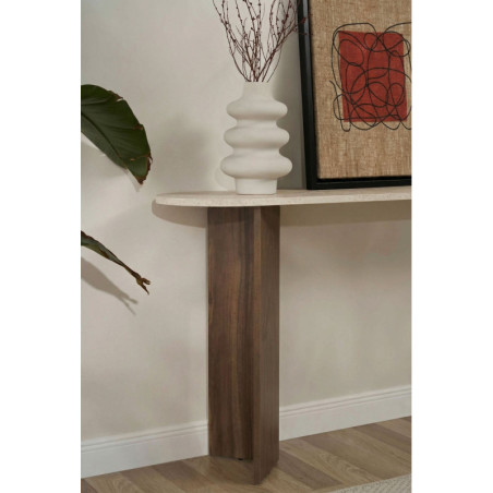 Buffet - 150 x 75 x 35 cm - Décor Travertin et Décor Noyer