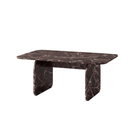 Table Basse - 100 x 42 x 60 cm - Décor Marbre Rouge