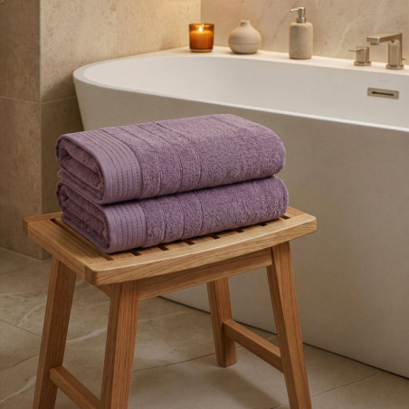 Lot de 2 Draps de Bain - 70 x 140 cm - Lilas
