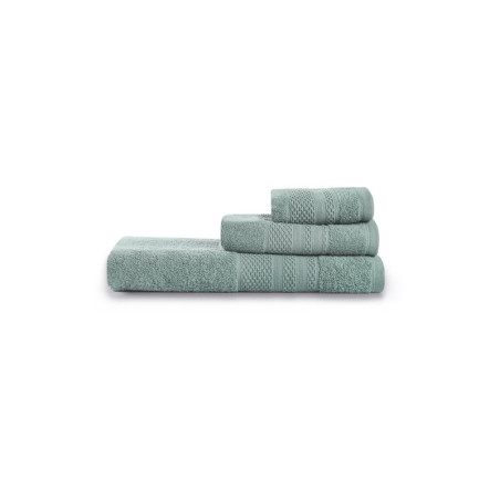 Lot de 3 Serviettes de Bain et Toilette - Vert