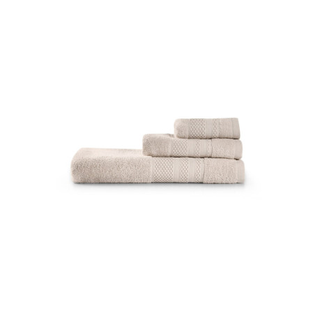 Lot de 3 Serviettes de Bain et Toilette - Cappuccino