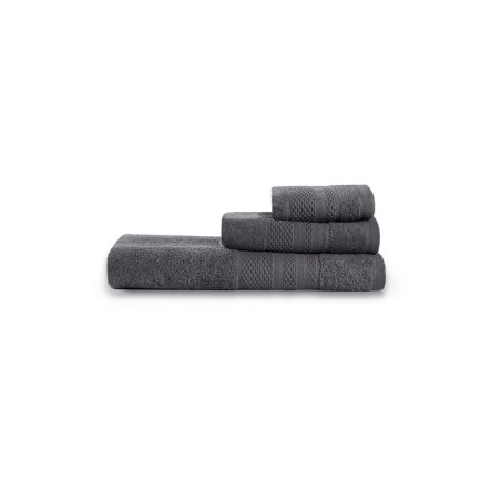 Lot de 3 Serviettes de Bain et Toilette - Anthracite